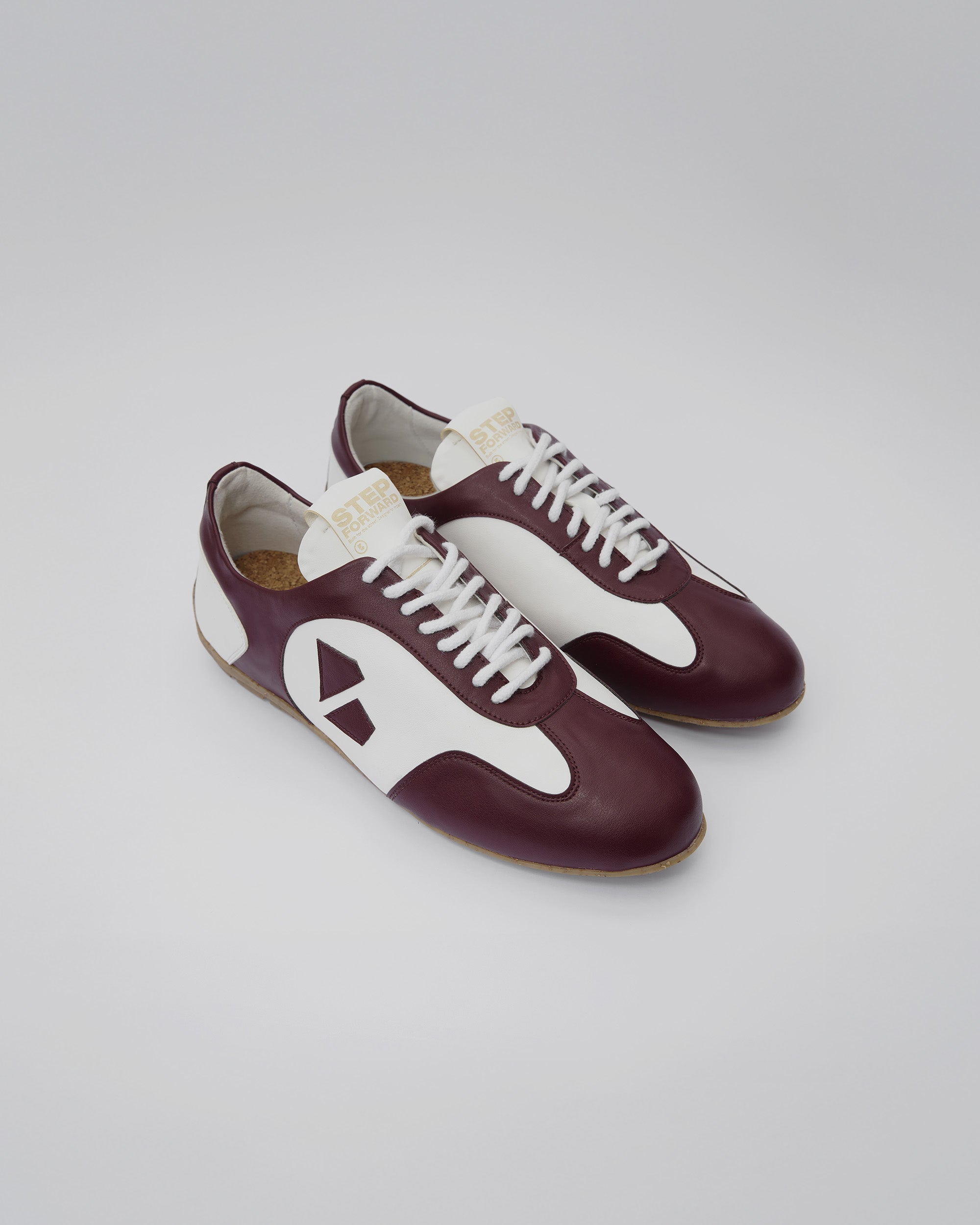BOHEMA - Racer Sneakers Burgund, ze skóry roślinnej, polska rodzinna marka - outlet