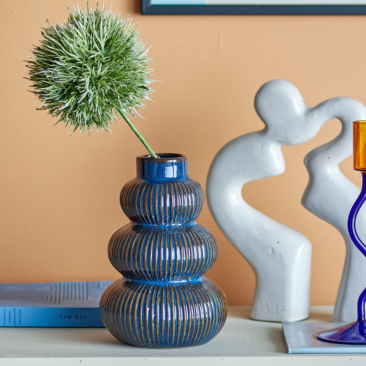 Bloomingville - Myrtle Vase, H 20 cm, blau