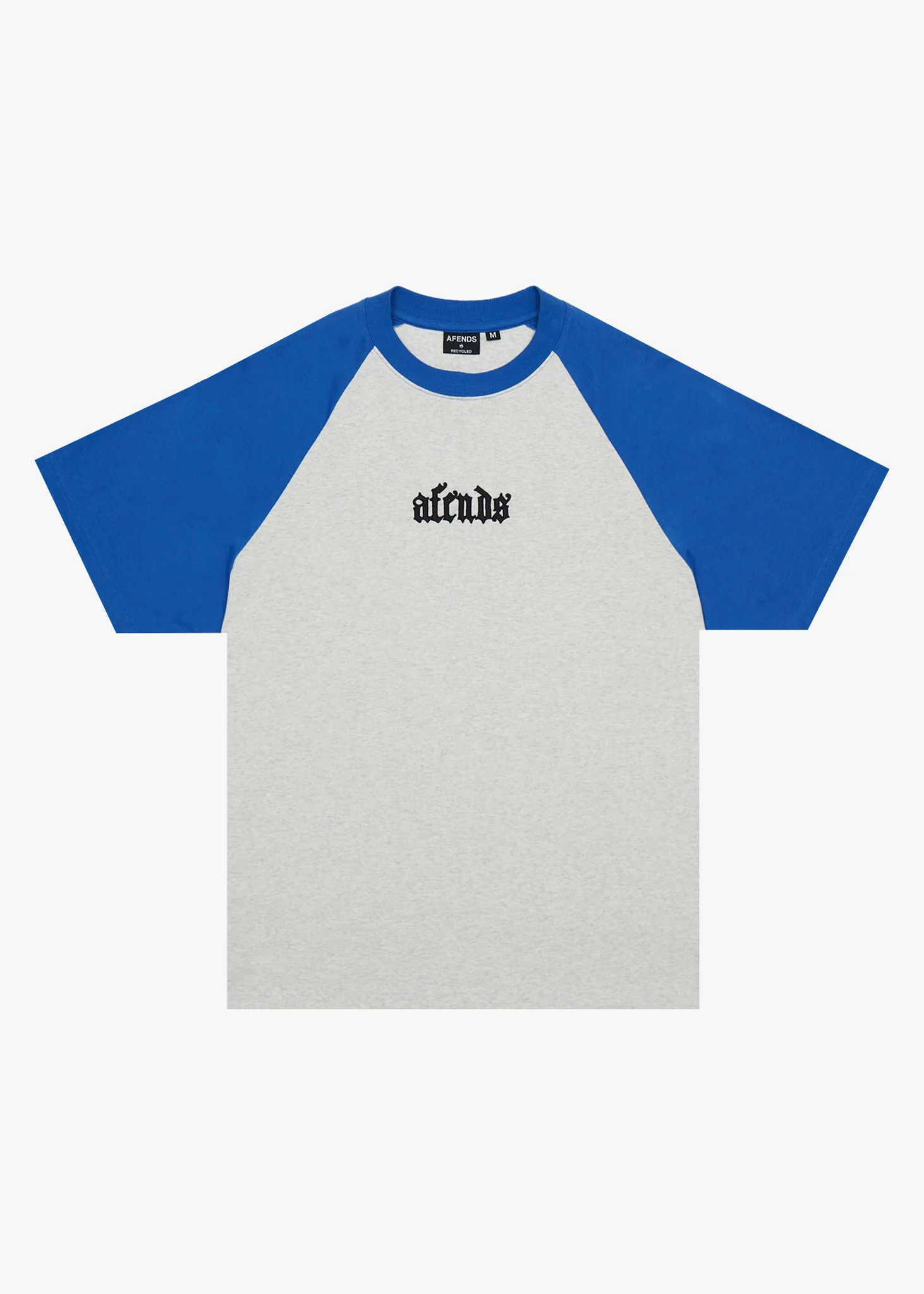 AFENDS Mens Drop Zone - Heavyweight Raglan Tee - Grey Marle