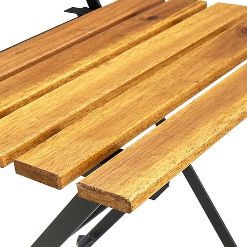 NNEVL Folding Garden Chairs 6 pcs Steel and Solid Wood Acacia