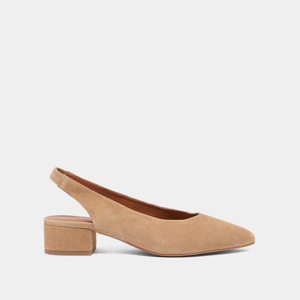 Ballerines à bouts arrières ouvertsen velours camel | VINCE