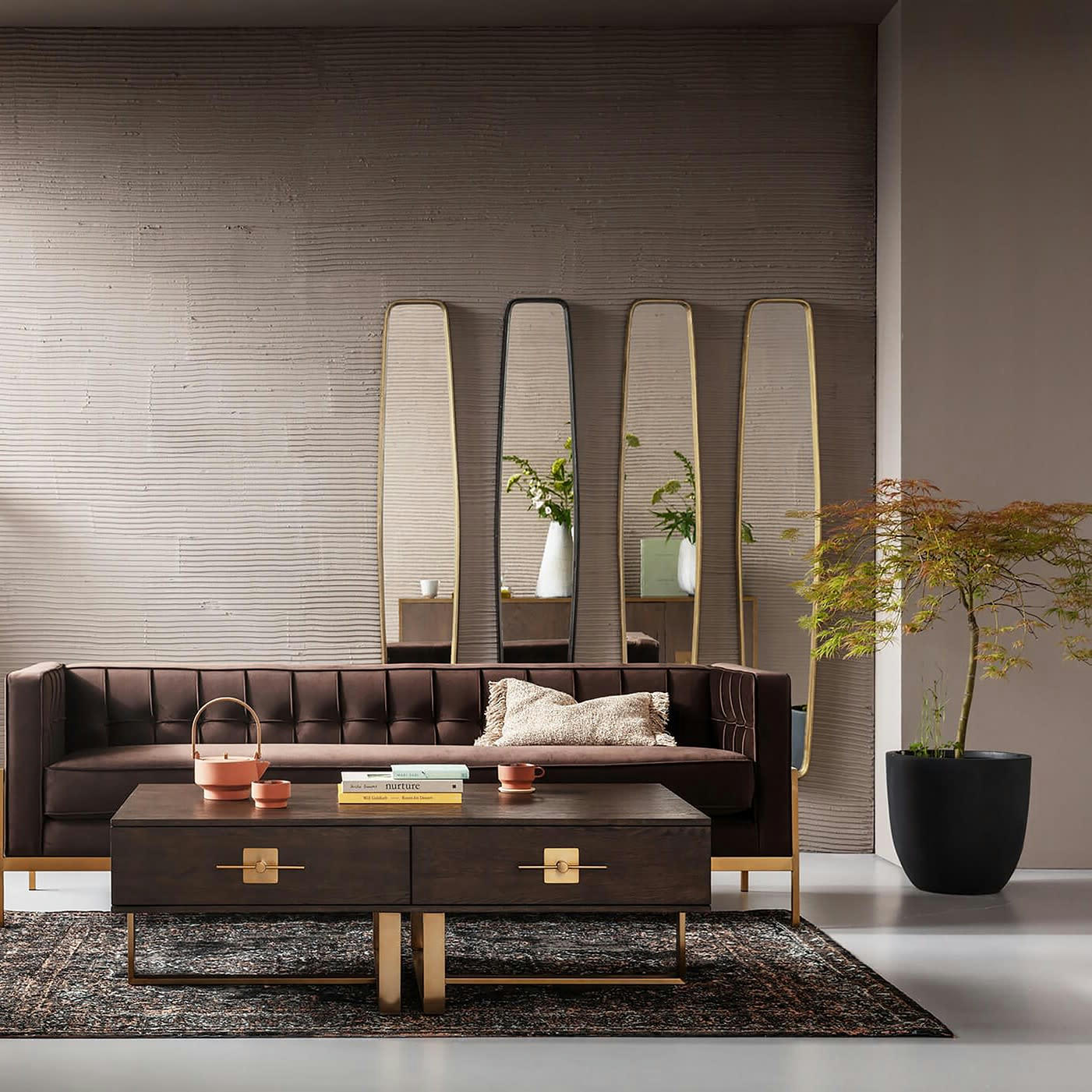 CLIP - Miroir en aluminium noir 177x32