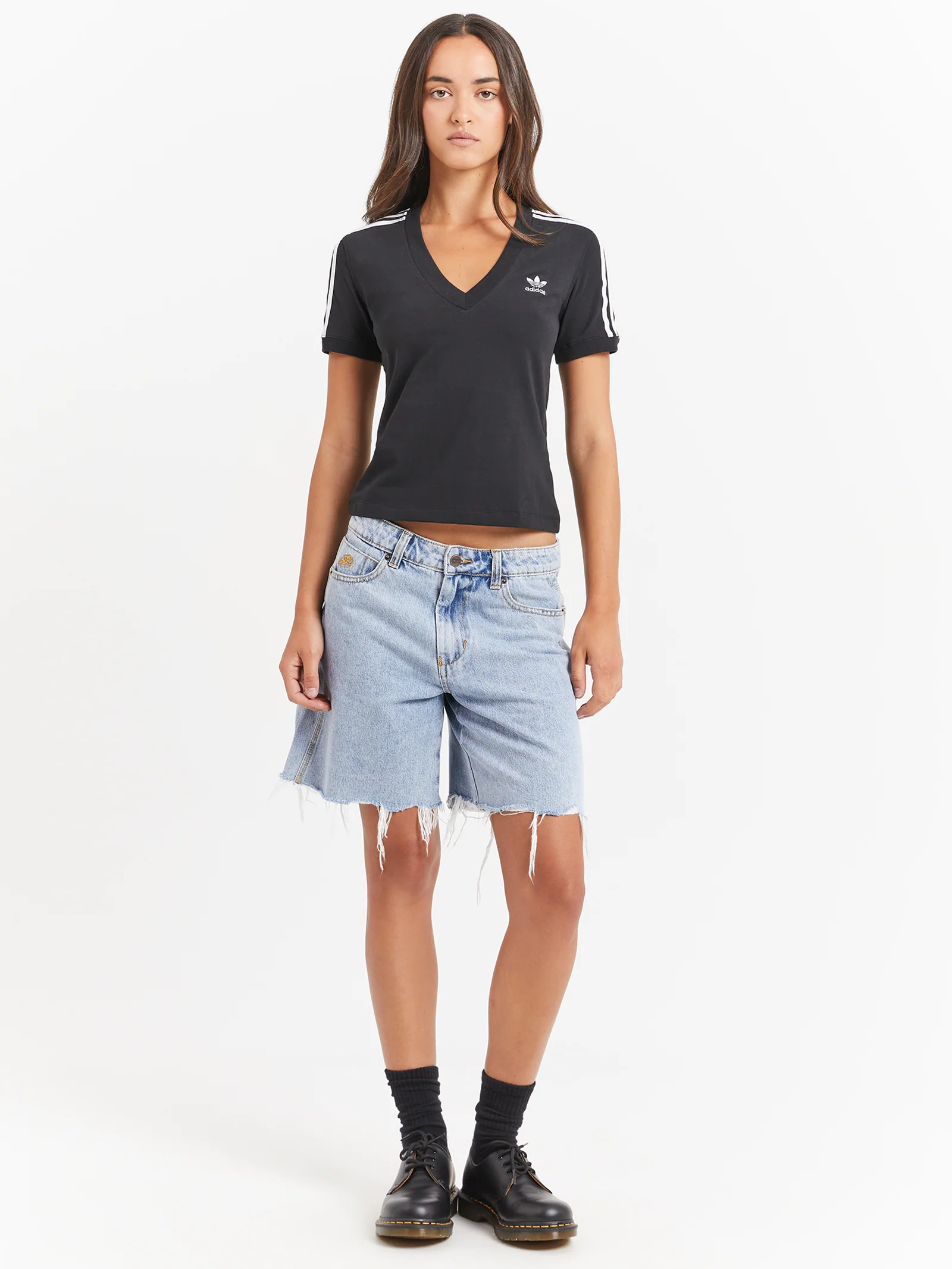 Three Stripe V-Neck T-Shirt