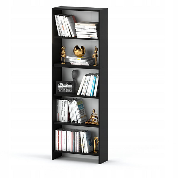Bibliothèque -étagère multifonction Noir 5 niveaux 60X30x189cm - Pour livres, jouets et accessoires de bureau