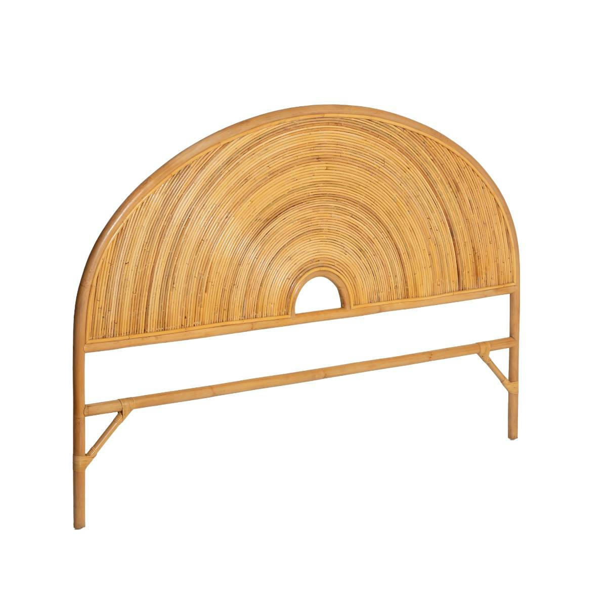 - Tête de lit en rotin marron 156 cm