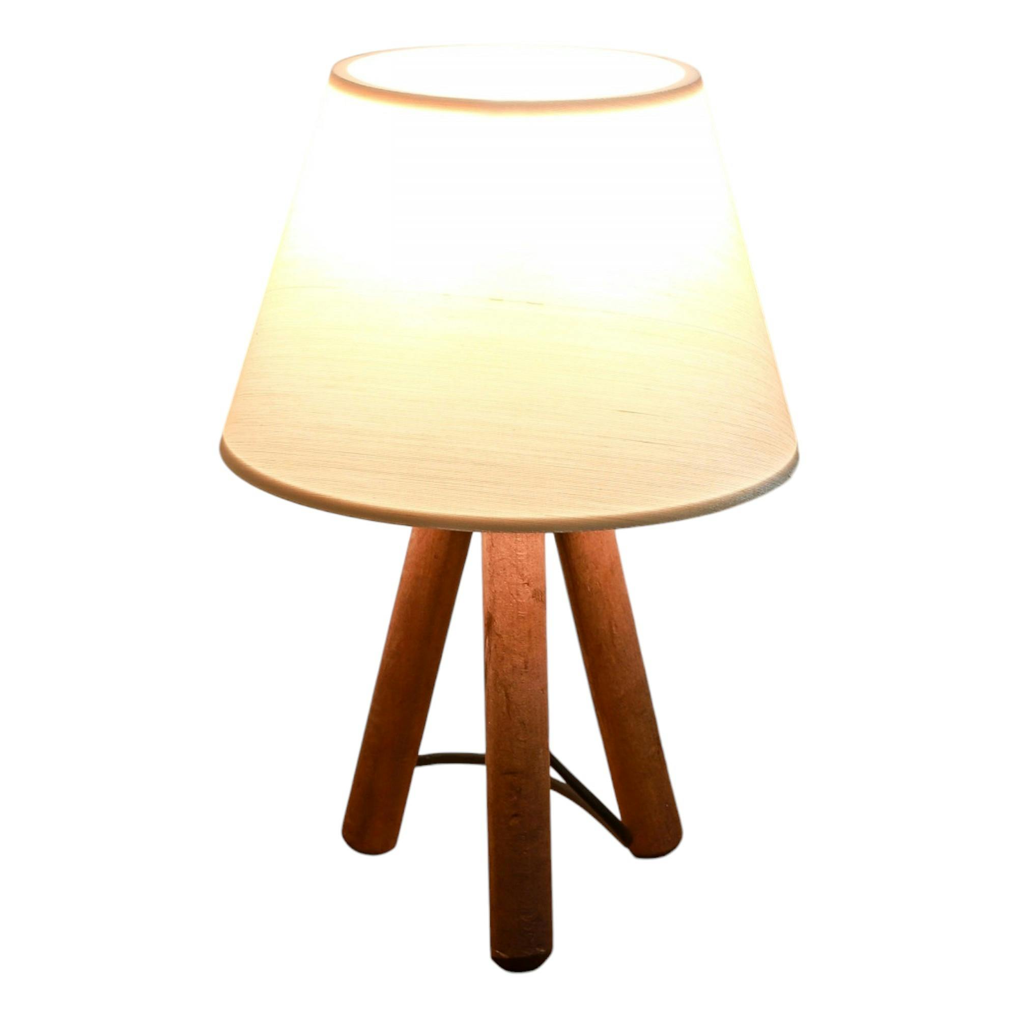Lampe de chevet trépied moderne, abat-jour blanc KILIS
