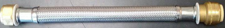 Water Line 24-in Supply Line Push-Connect, 1 x1-in Connection, Silver