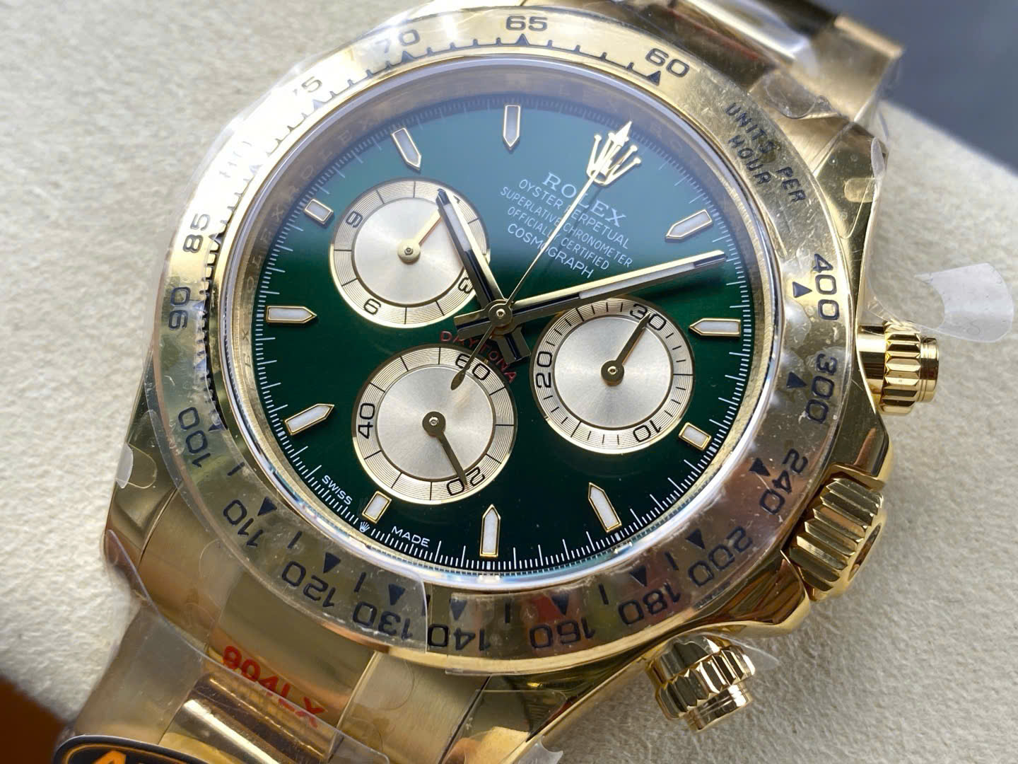 Rolex Daytona 126508 YG Plated Green Dial 40mm Oyster Super Clone