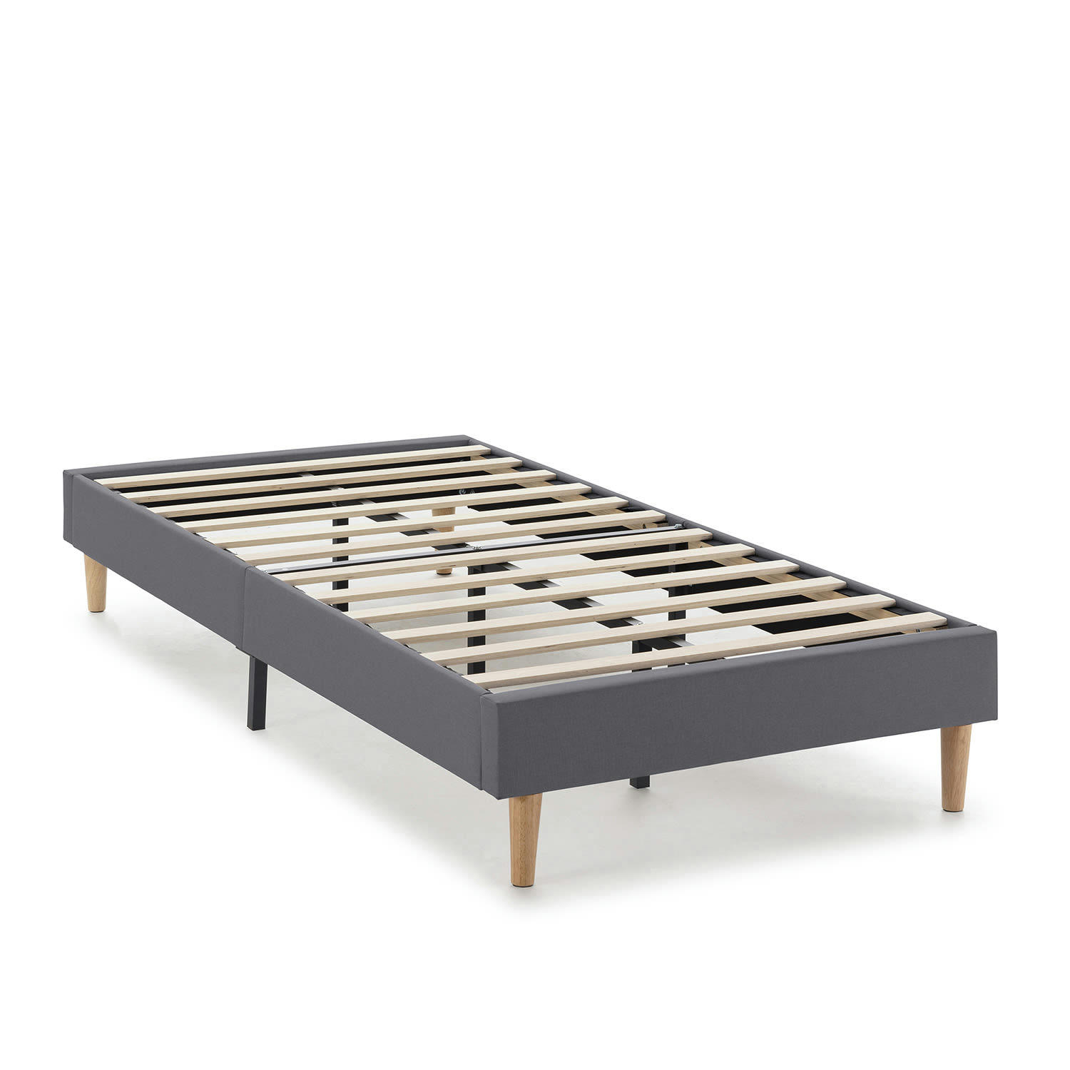 AURA - Base rembourrée 90x190 cm  Gris Foncé, Hauteur 30 cm