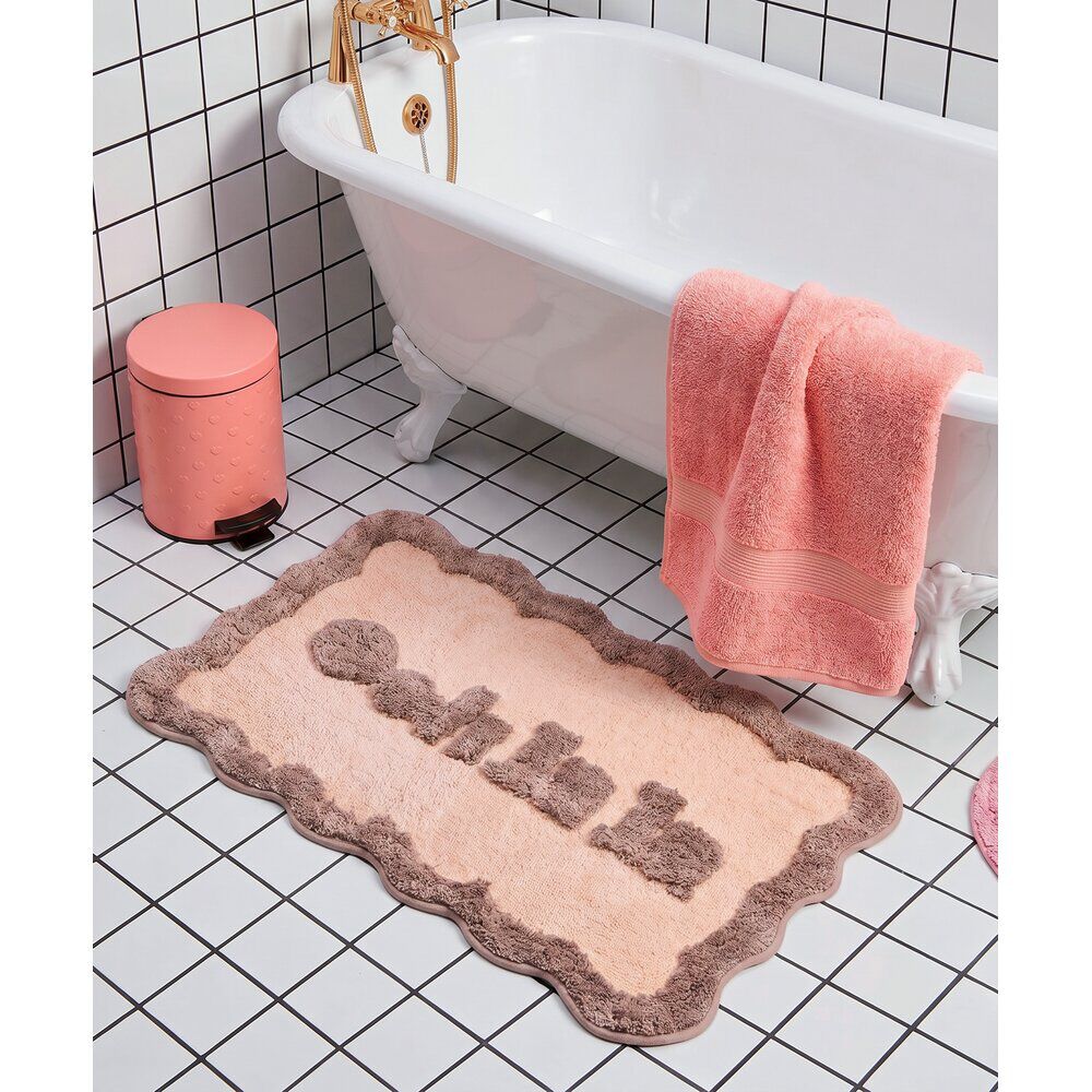 Tapis de bain Oohlala tissu bouclette beige 50x80cm