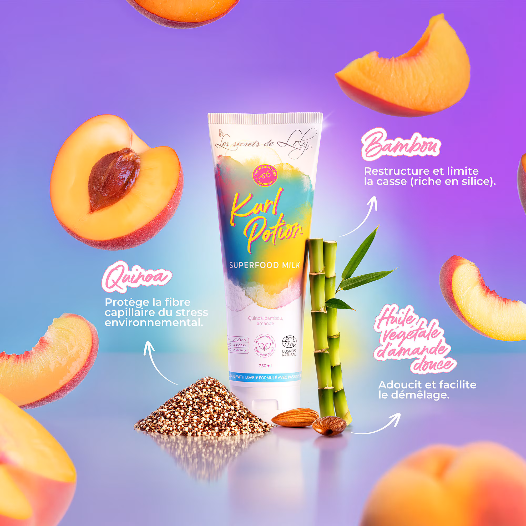 KURL POTIONLait coiffant au quinoa, bambou & amande