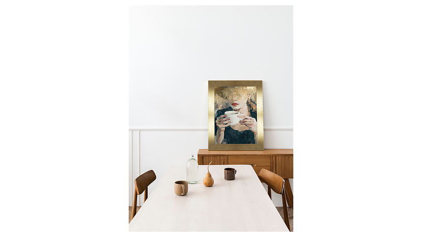 Obraz w ramie Woman With A Cup Of Coffee 63x83 cm