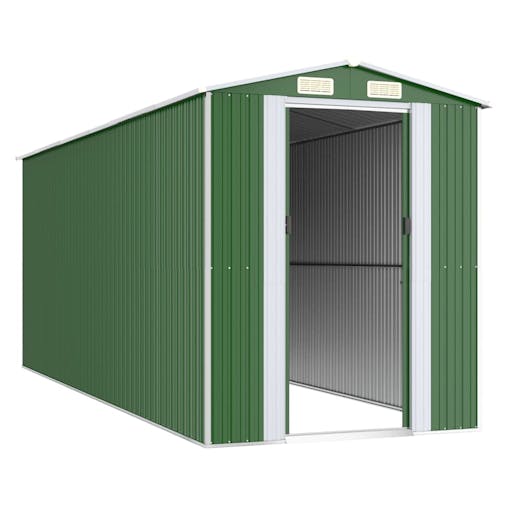 NNEVL Garden Shed Green 192x523x223 cm Galvanised Steel