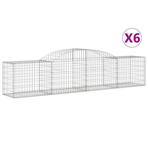 NNEVL Arched Gabion Baskets 6 pcs 300x50x60/80 cm Galvanised Iron