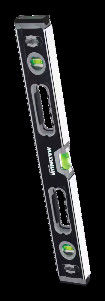 MAXIMUM Aluminum Box Spirit Level, 24-in, Black