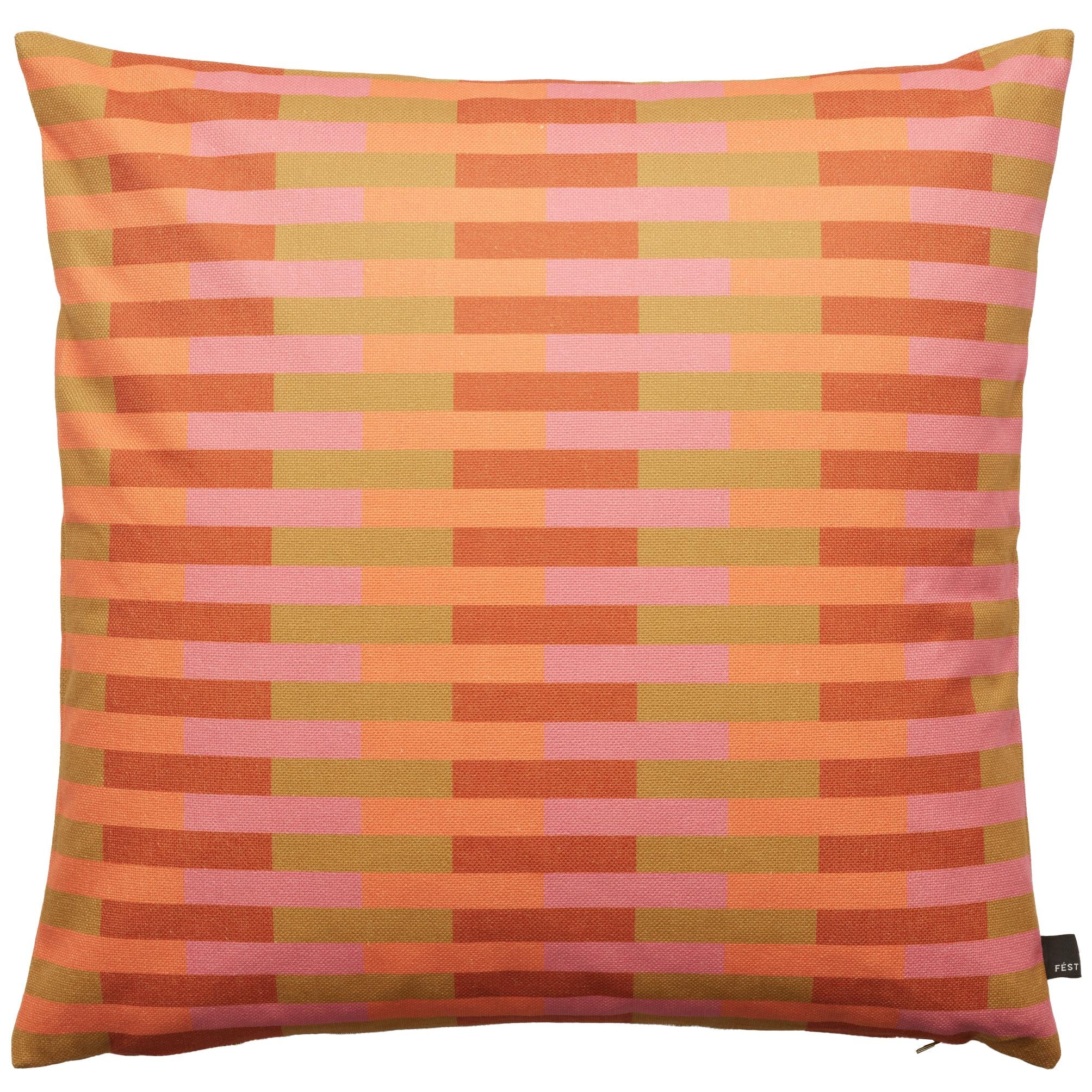 FÉST Striped Sierkussen 60 x 60 cm - Orange