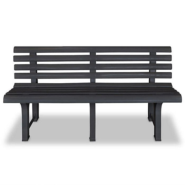 Banc de jardin en PVC - Vidaxl - 145.5 x 49 x 74 cm - Gris - Extérieur