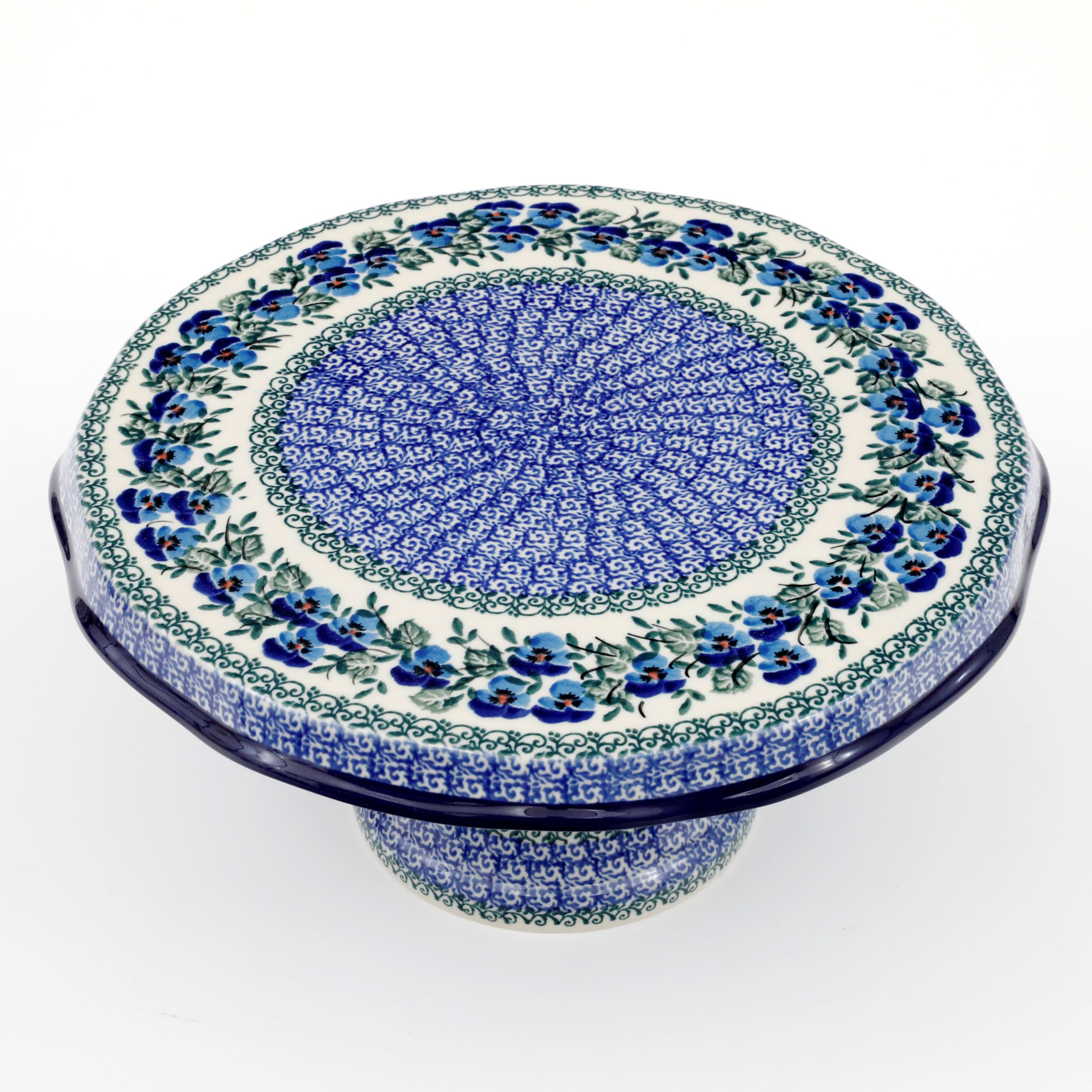 Tortownica ceramiczna 148  2273X Kobaltowe bratki