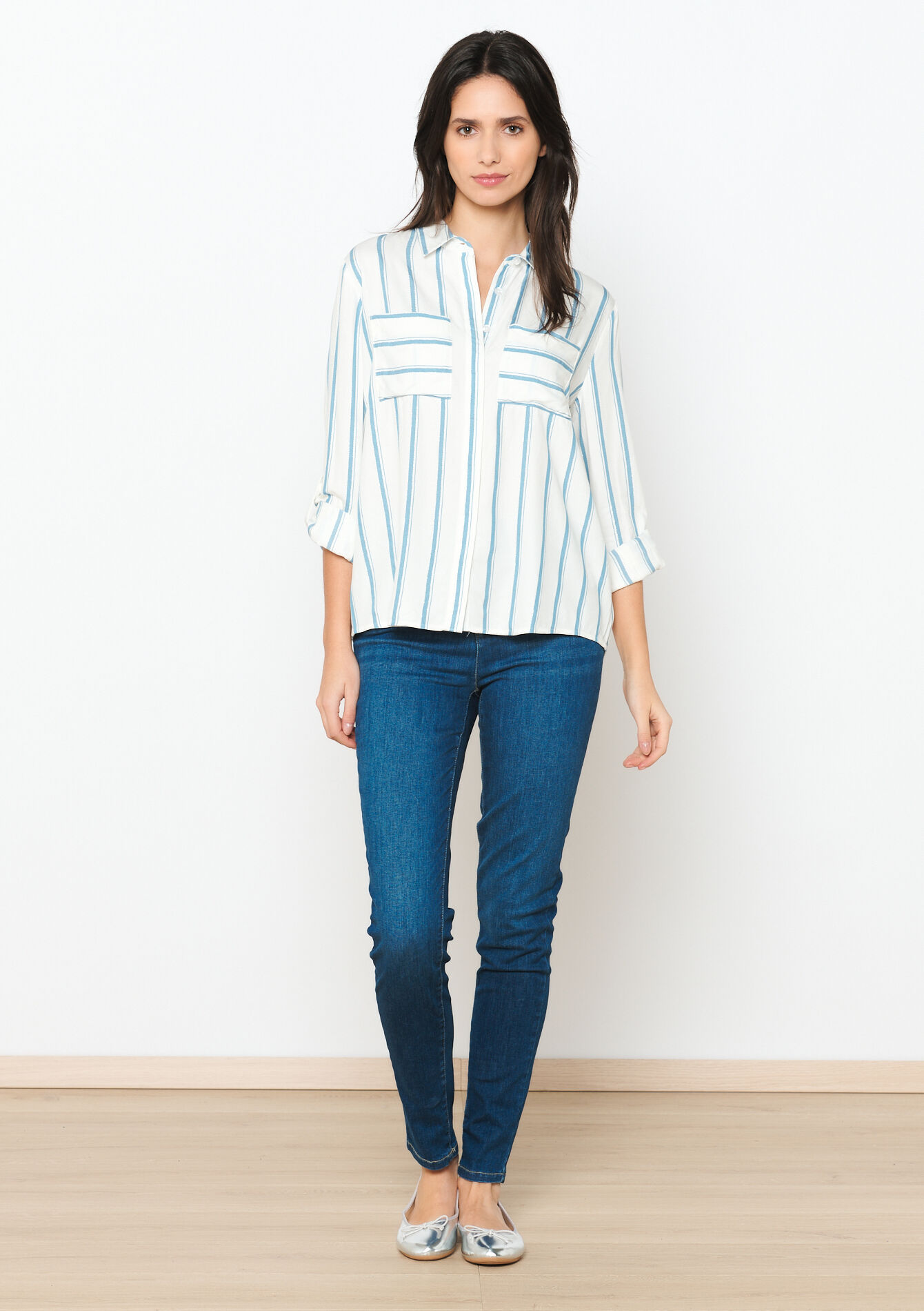 Gestreept hemd met lurex