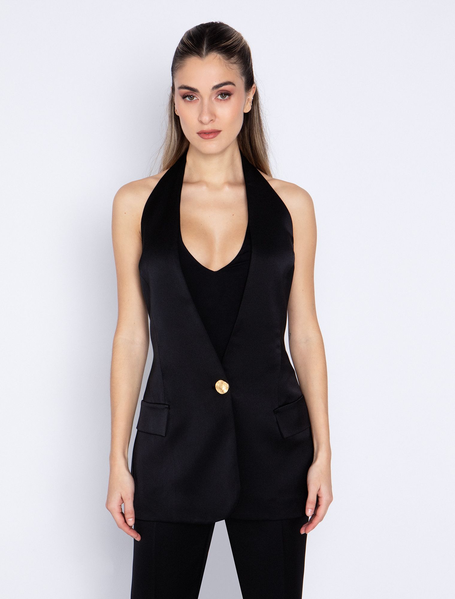 Halter γιλέκο σατινέ