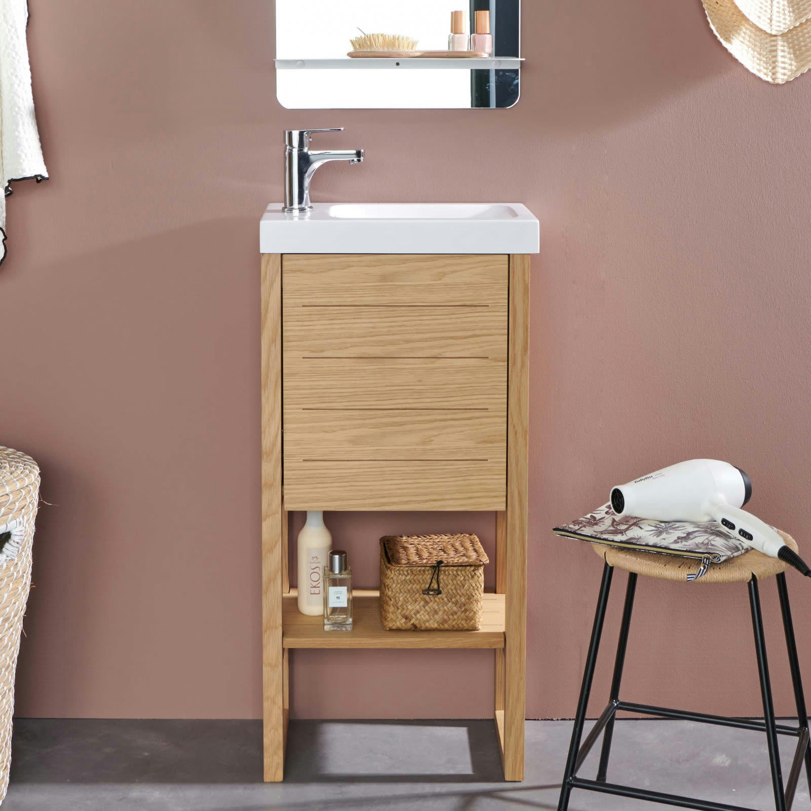 ATOLL - Meuble lave-mains  avec vasque blanche