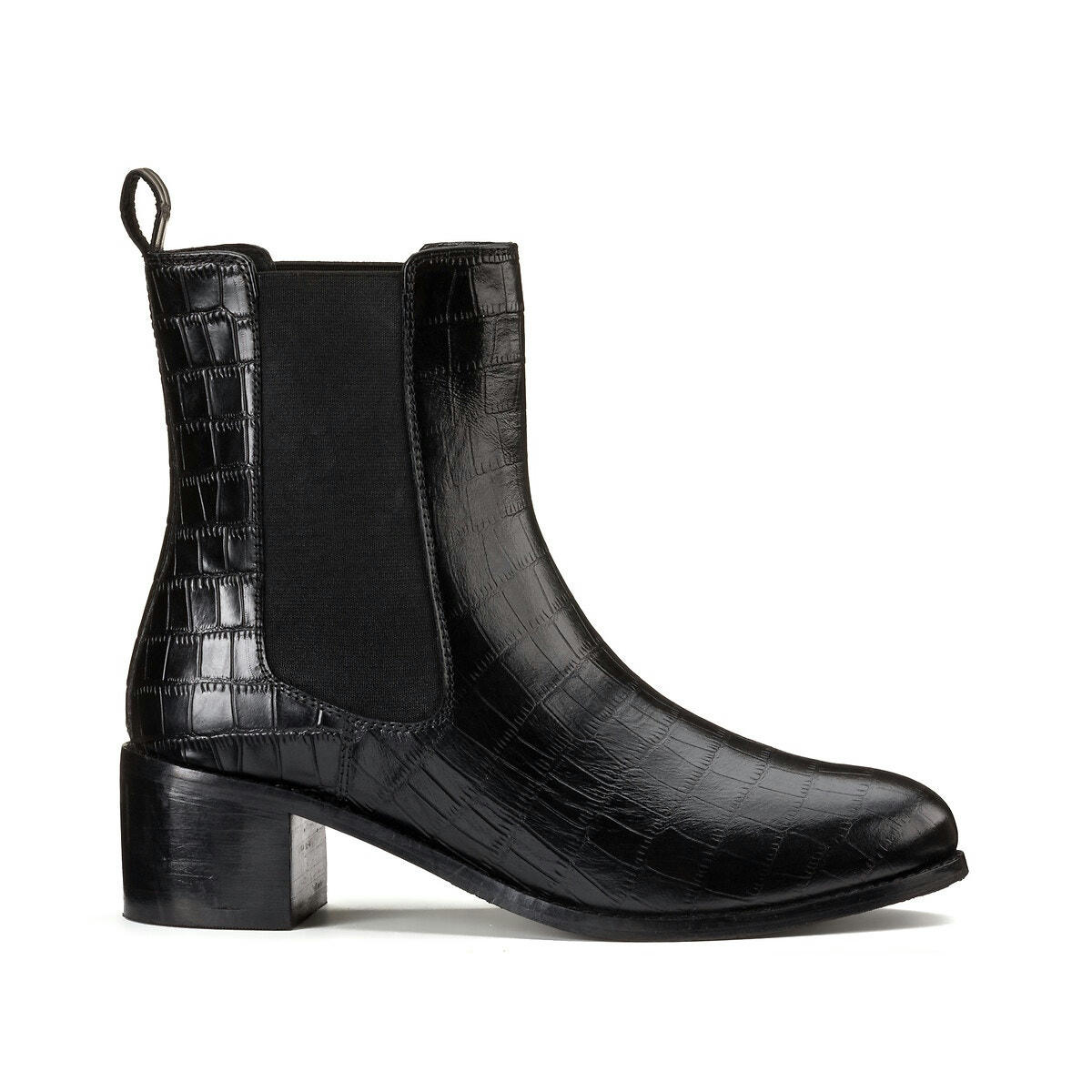 Boots croco à talon