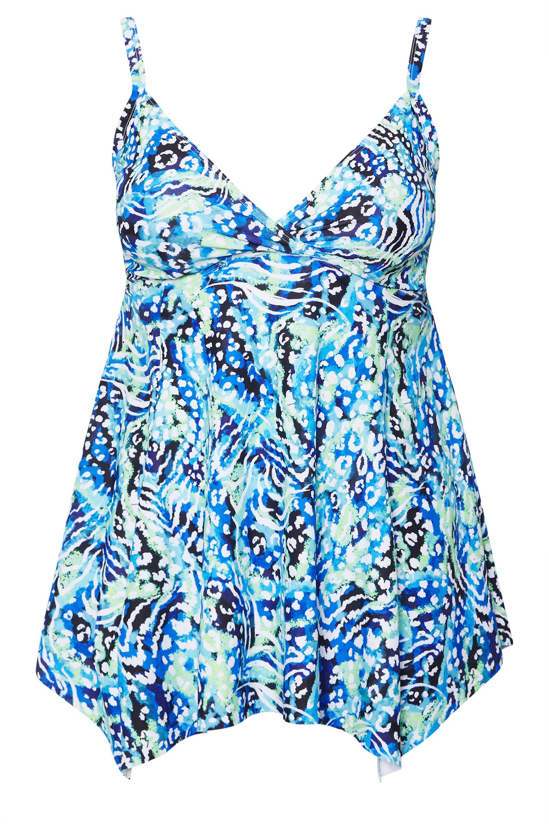 Yours Animal Print Wrap Tankini Top