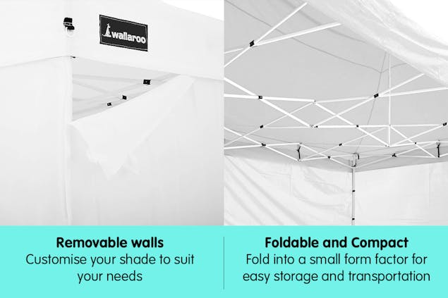 NNEDPE Gazebo Tent Marquee 3x4.5m PopUp Outdoor Wallaroo White