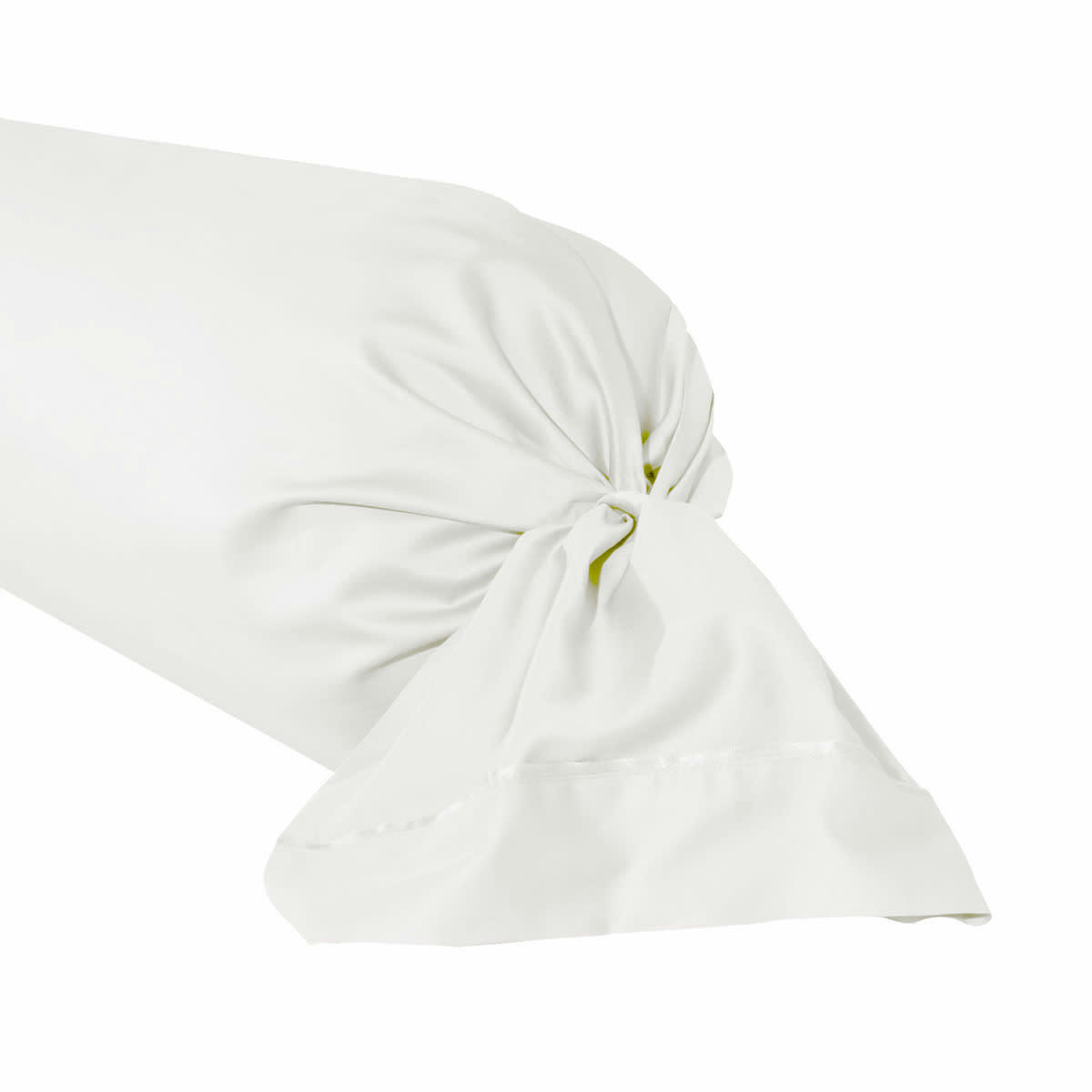 TEOPHILE - Taie de traversin en satin de coton hermine 43x230