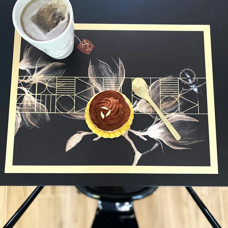 BOHO CHIC - Lot de 4 sets de table L 40xl 30cm Noir Art Déco