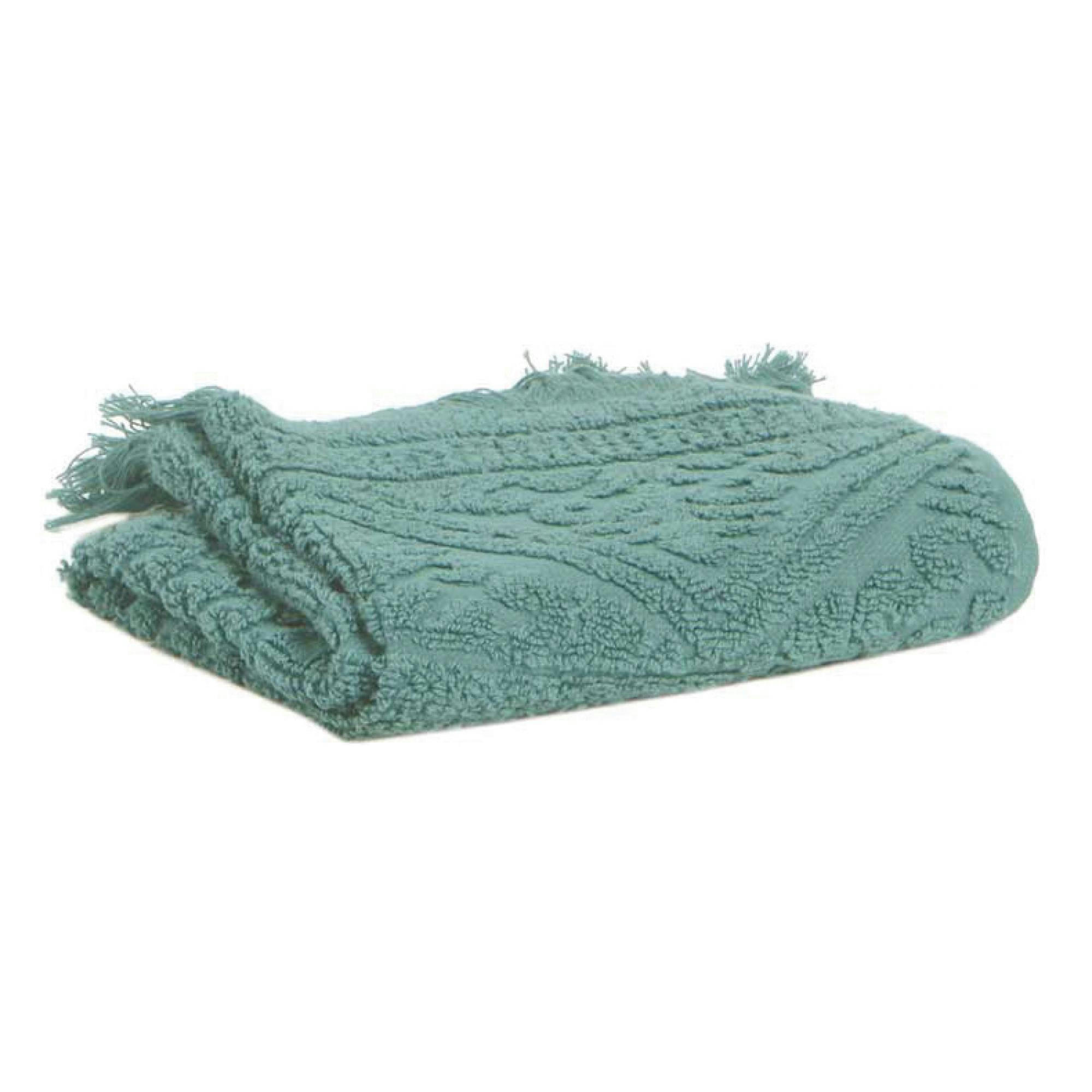 ZOE - Drap de bain  en coton vert de gris 100 x 180