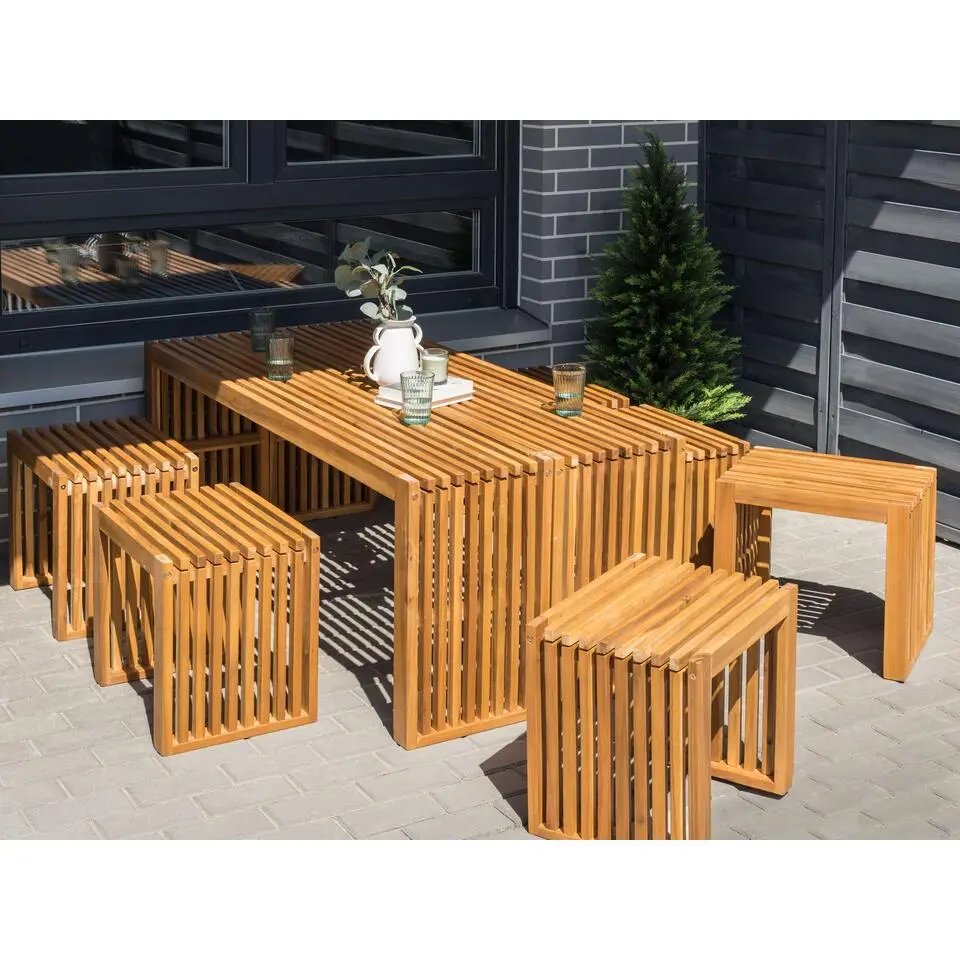 BELLANO - Tuinset 6-zits - Lichthout - Acaciahout