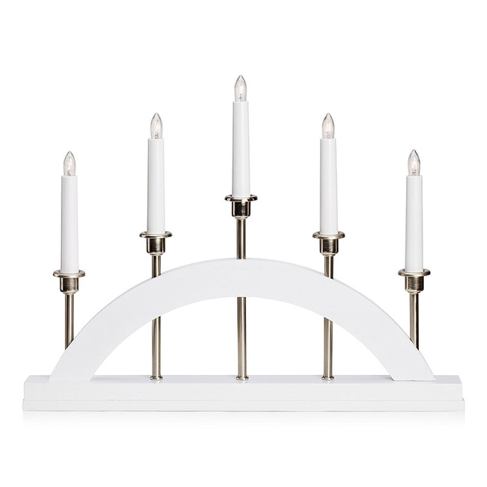 ADVENTSSTAKE MARKSLÖJD BRIDGE 5 HVIT/STÅL