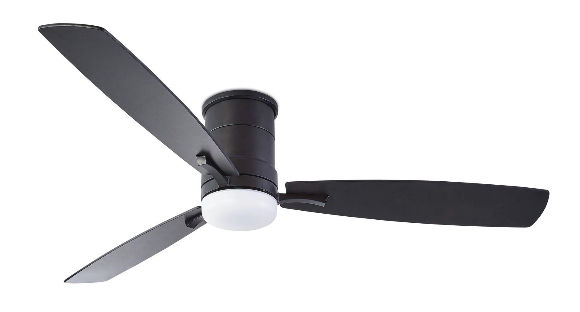 NOMA Bower 3-Blade 6-Speed Indoor Ceiling Fan with DC Motor & Remote, 52-in, Matte Black
