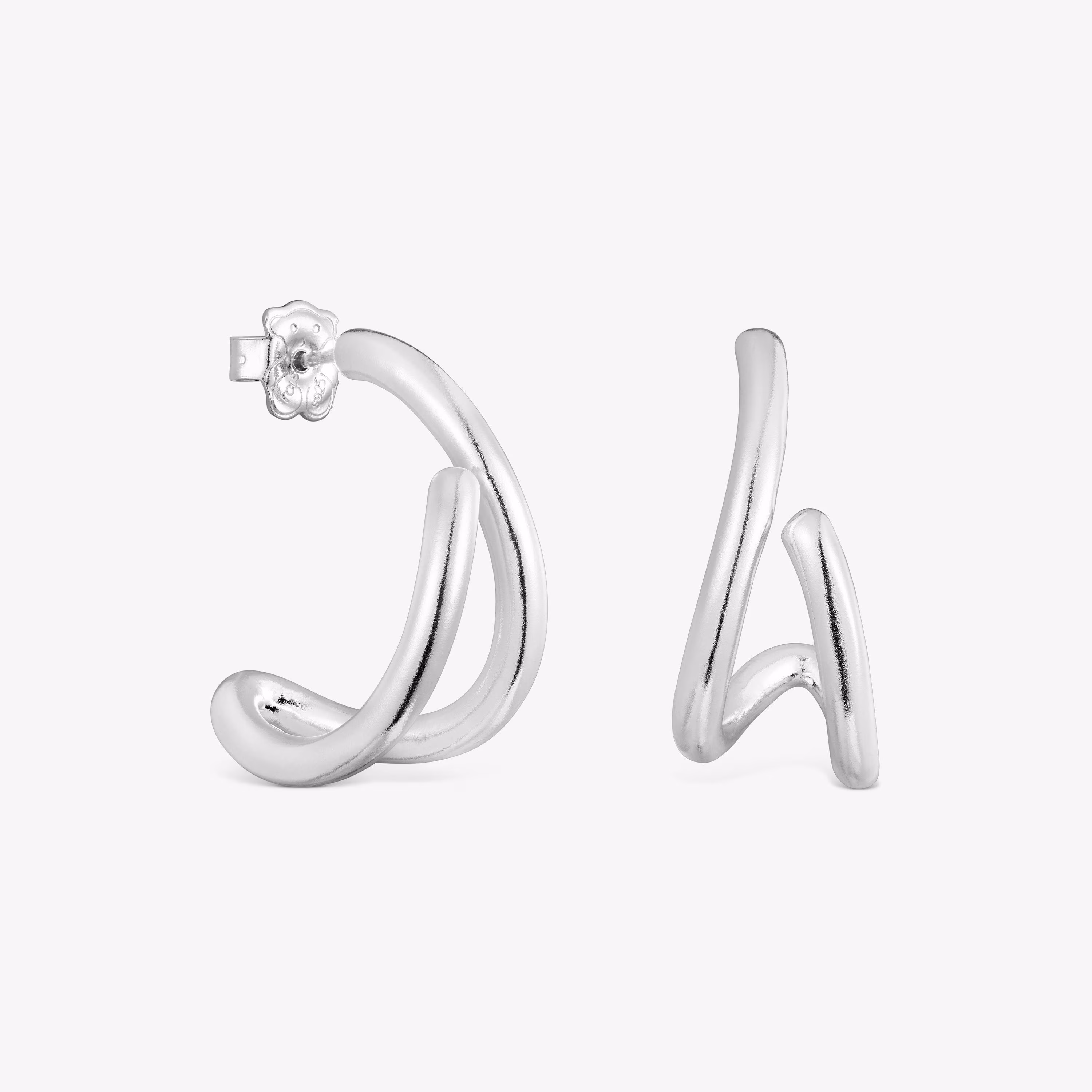 Pendientes aro de plata Bent