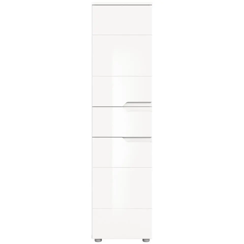 Hioshop Solero badkamerkast 2 deuren- 1 lade wit hoogglans- wit