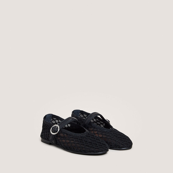 Ballerines à brides - Capsule Minien mesh et cuir noirs | DEESSIA