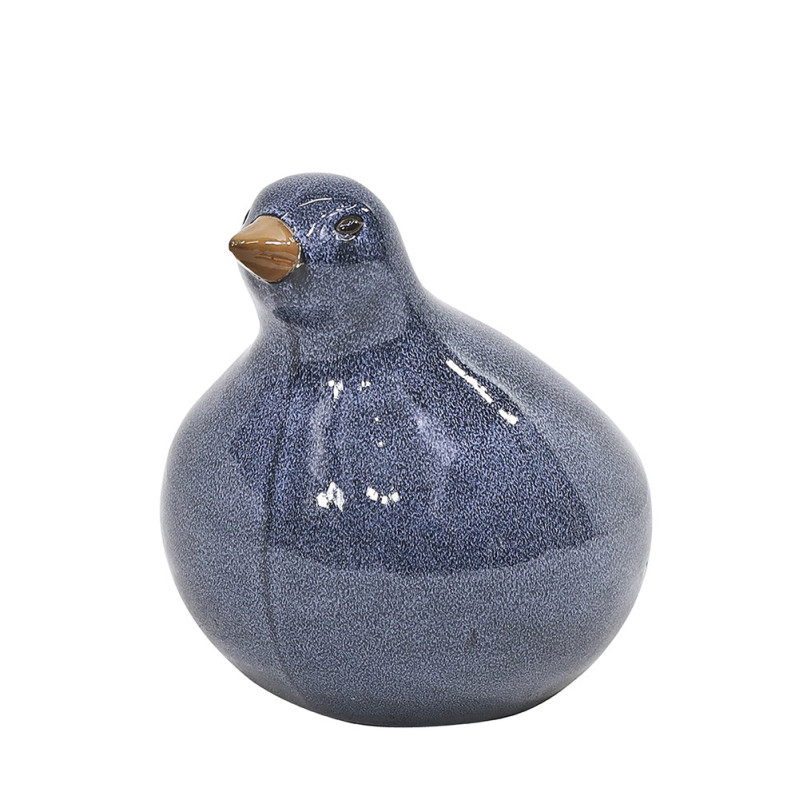 Oiseau en céramique émaillée noir fumé 20,5 x 16,5 x 18 cm