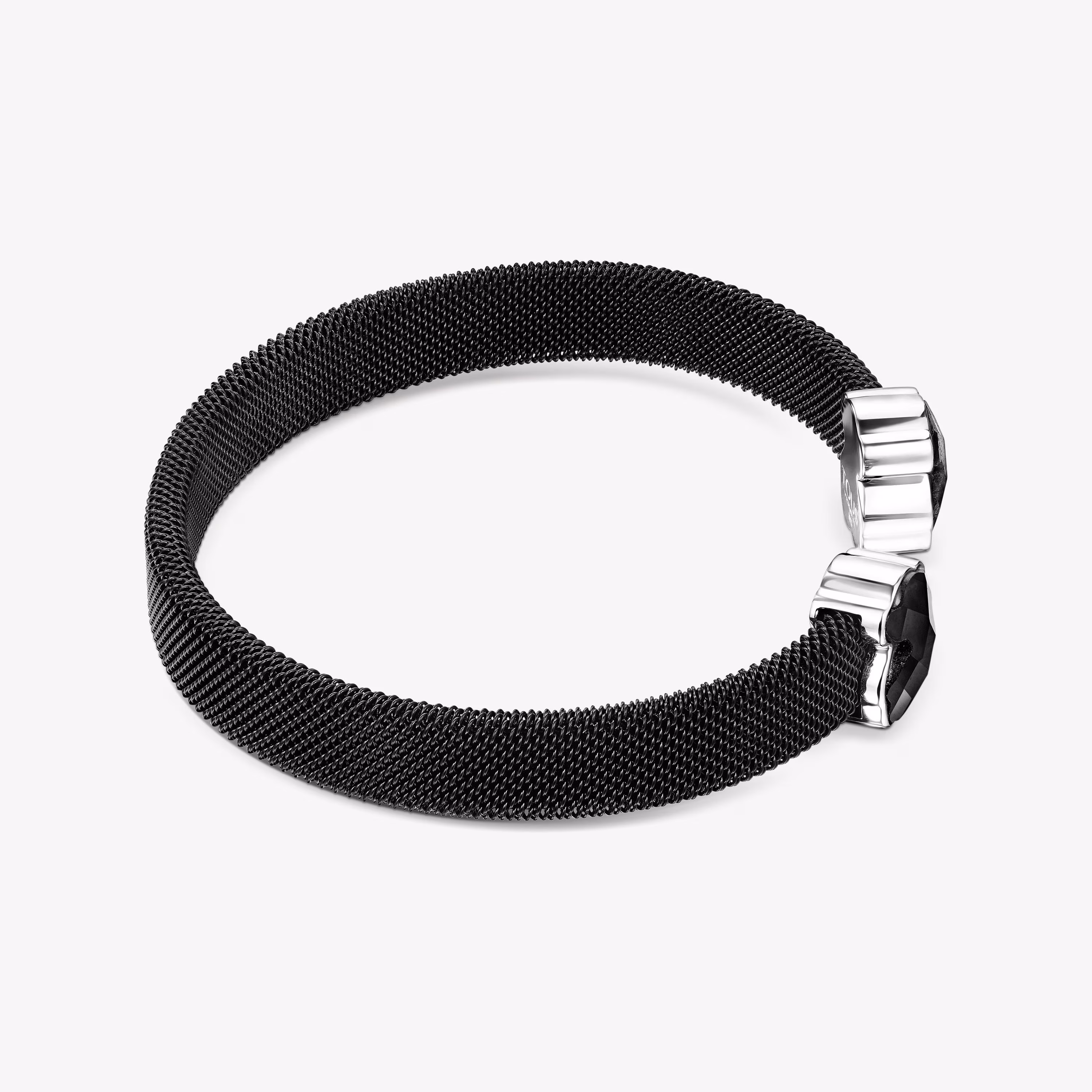 Pulsera de acero IP negro y ónix Mesh Color