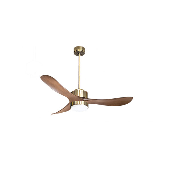 Modulo Regular Exterior - un ventilateur pour extérieur IP44, DC 132 cm Laiton pales abs marron Lumière dimmable 20 à 35 m²