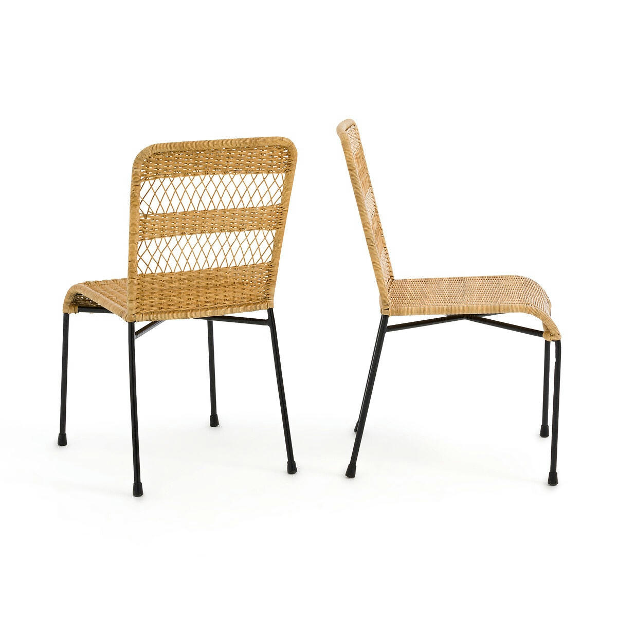 Lot de 2 chaises rotin tressé, Melawi