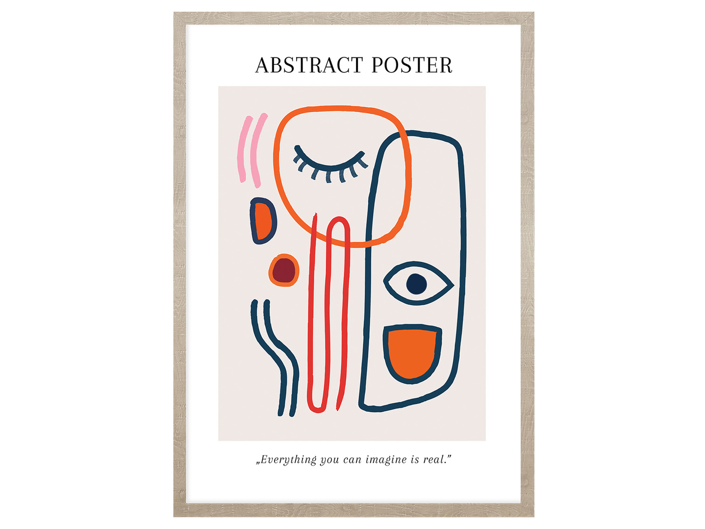 Obraz w ramie Abstract Colorful Faces No.1 53x73 cm