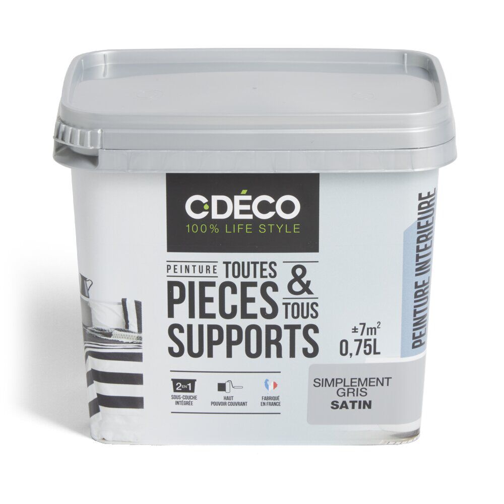 Peinture intérieure C'DéCO tous supports 750ml blanc satiné