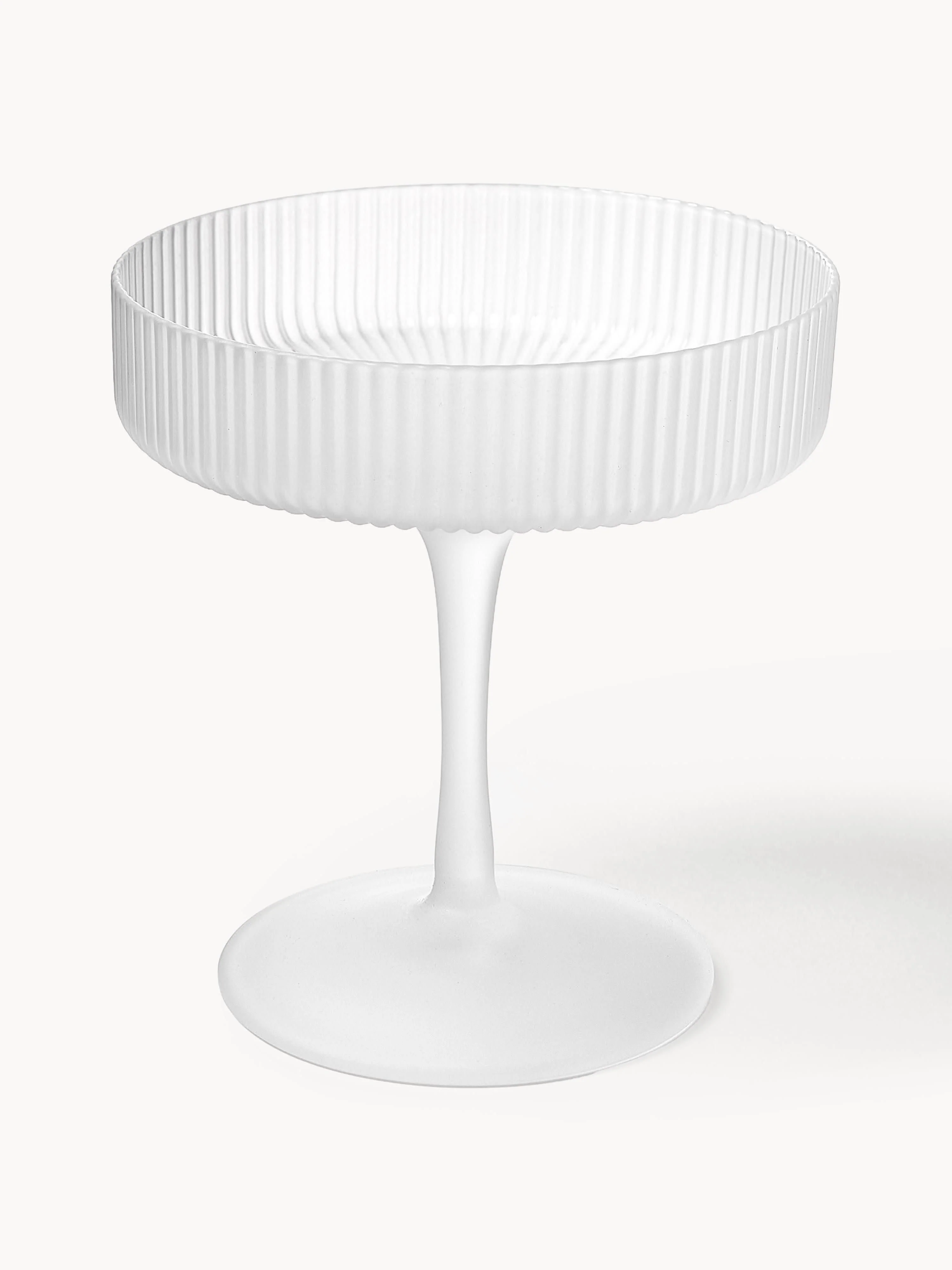 Mundgeblasene Champagnerschalen Ripple mit Rillenrelief, 2er-Set