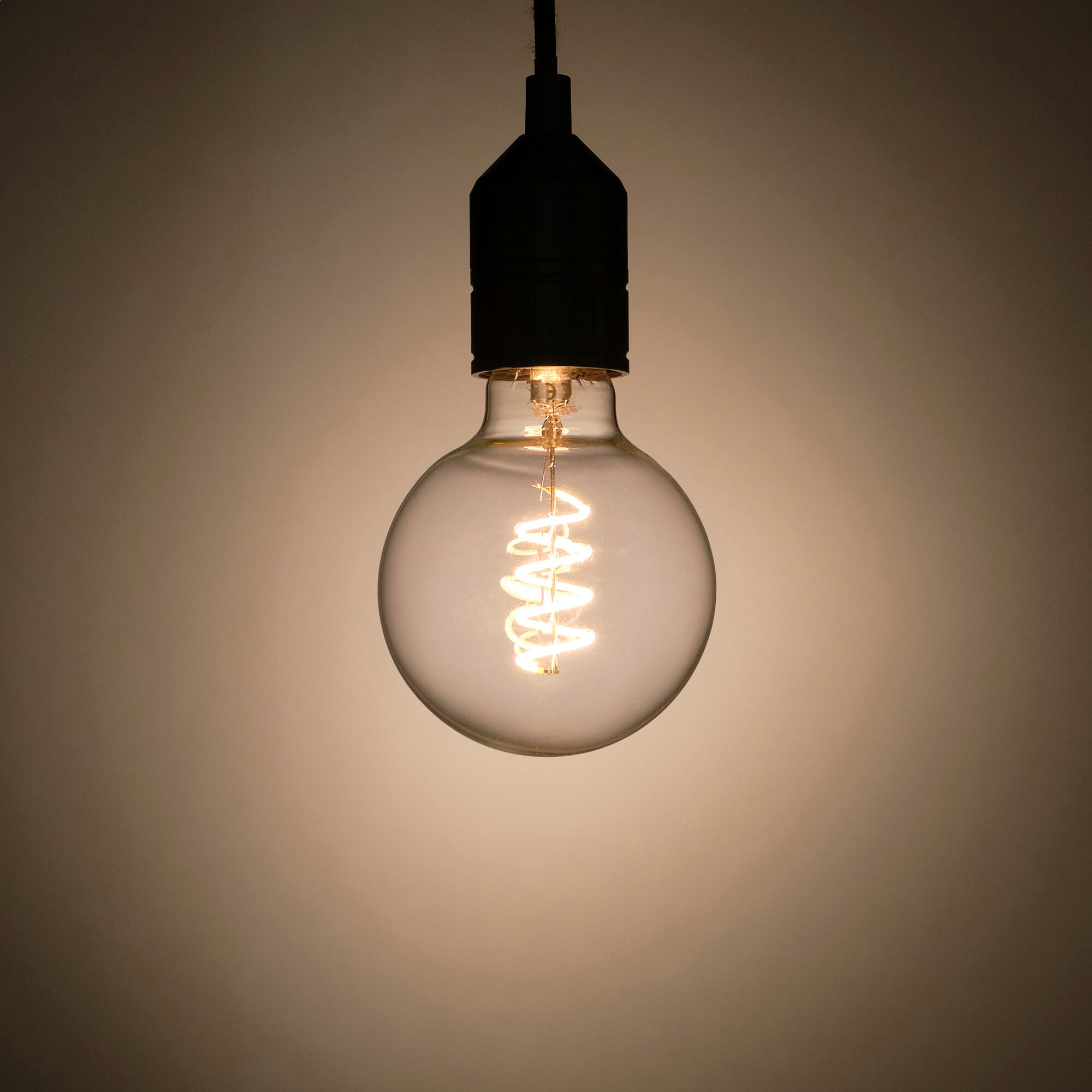 SPIRALE - Ampoule LED globe D9,5cm culot E27 - transparent