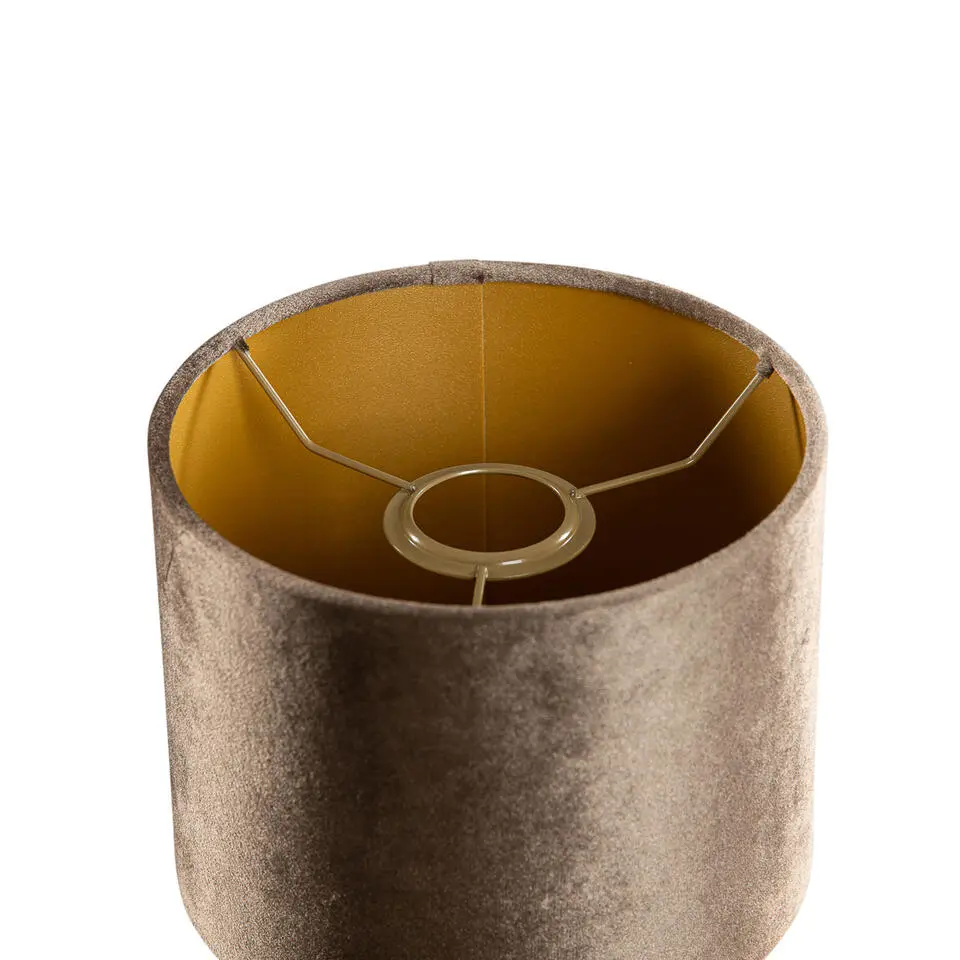 Qazqa rond cilinder velours bruin