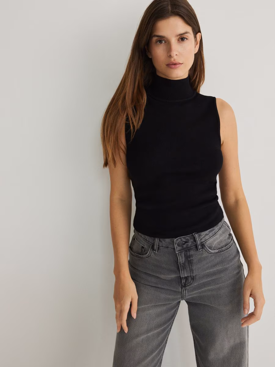 Blouse With Stand Up Collar