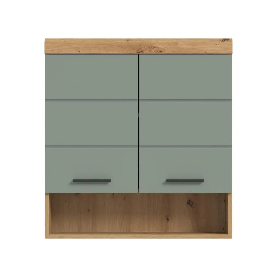 Hioshop Scout badkamerkast wandgemonteerd 2 deuren- 3 spiegeldeuren- 1 plank