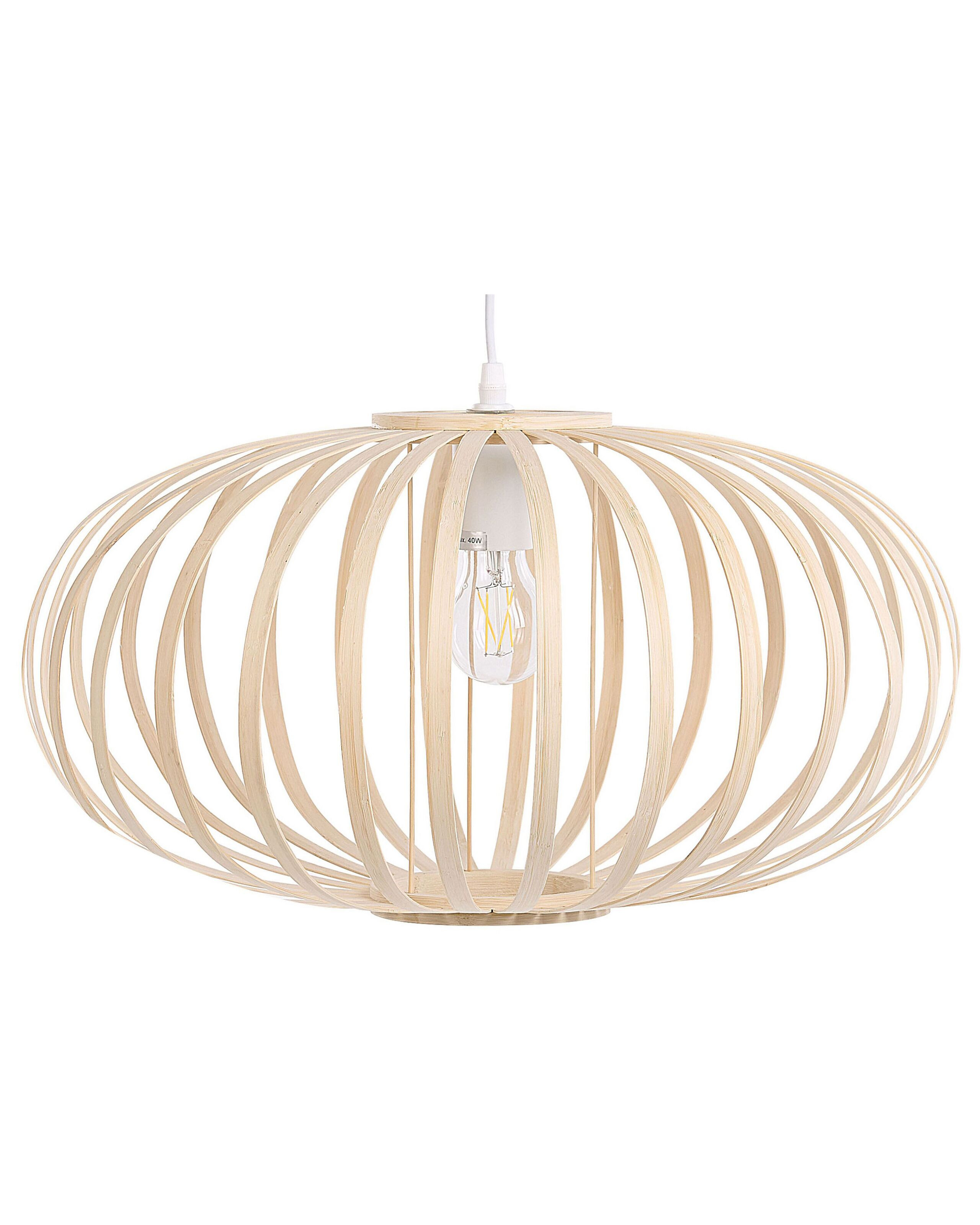 Lampa wisząca dekoracyjna bambusowa jasne drewno
