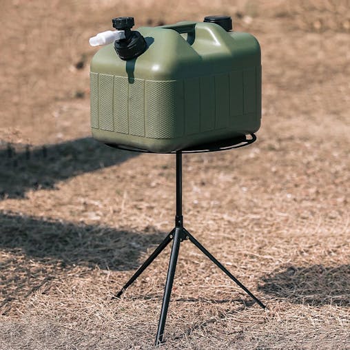 NNEOBA Round Camping Table with Telescopic Fishing Light Pole